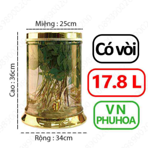 Bình ngâm sâm phú hòa 17.8 lít có vòi