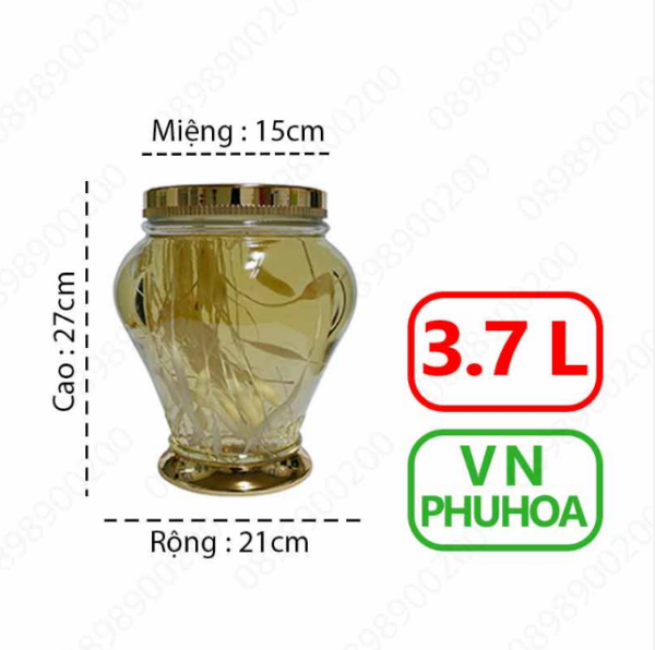 Bình ngâm sâm phú hòa 3.7 lít - Hình ảnh 2